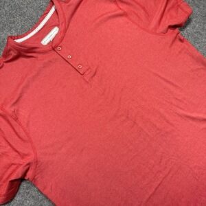 pd&c 4X Henley Shirt Men's Red Short Sleeve Cotton Blend Casual Big‎ & Tall